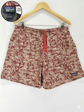 Patagonia Baggies 5" Swim Shorts Mens L Red Mushroom NetPlus Nylon 57022 FA22